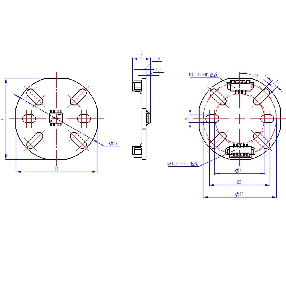MT6701 Magnetic Encoder Board 14‑Bit High Precision 0‑360° Absolute Angle Speed Sensor ABZ UVW SSI I2C Output for FOC BLDC Motor