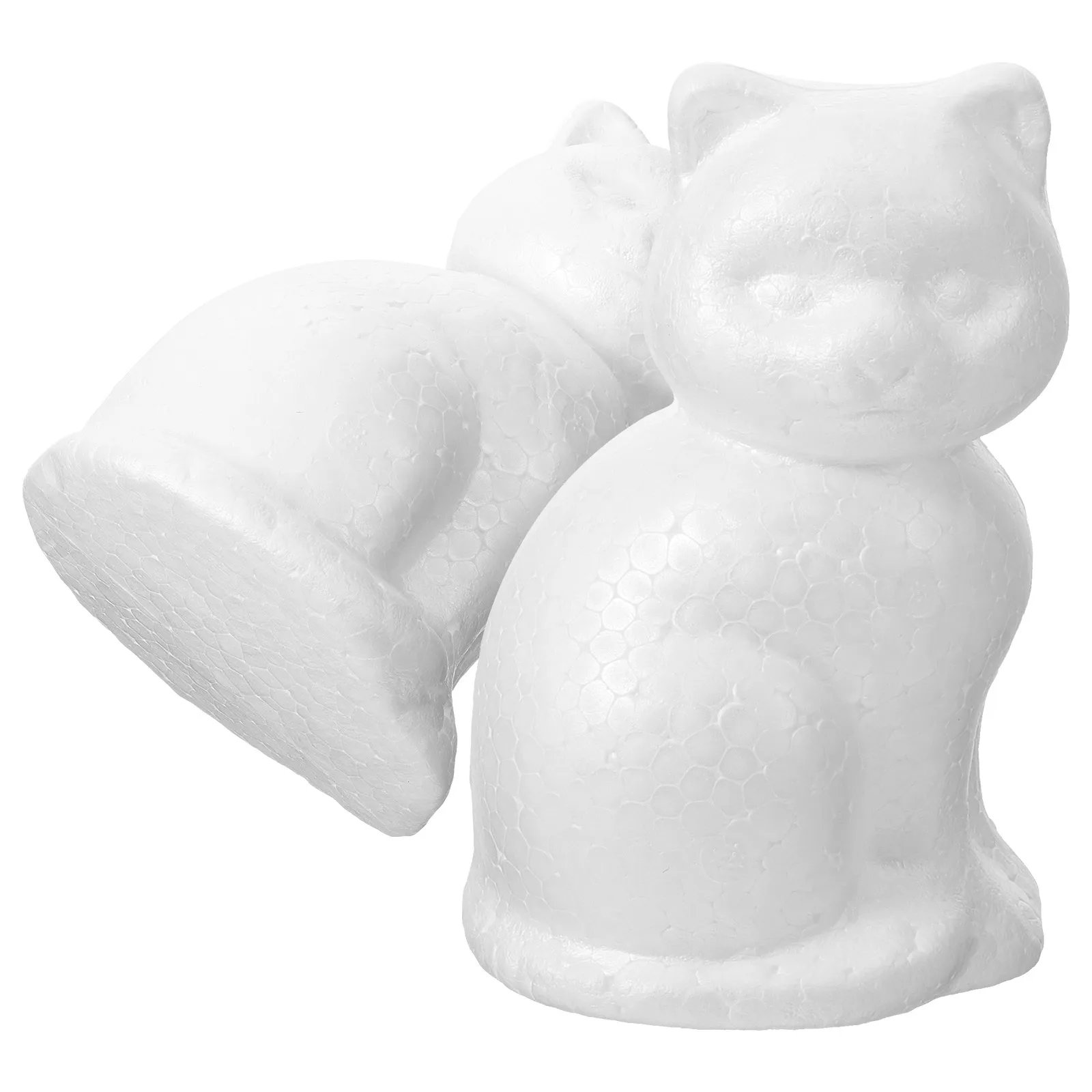

10 Pcs 14cm Foam Cat Embryo Handmade DIY Blank Craft Foam Embryos Animal Shaped Decorative Ornaments Supplies
