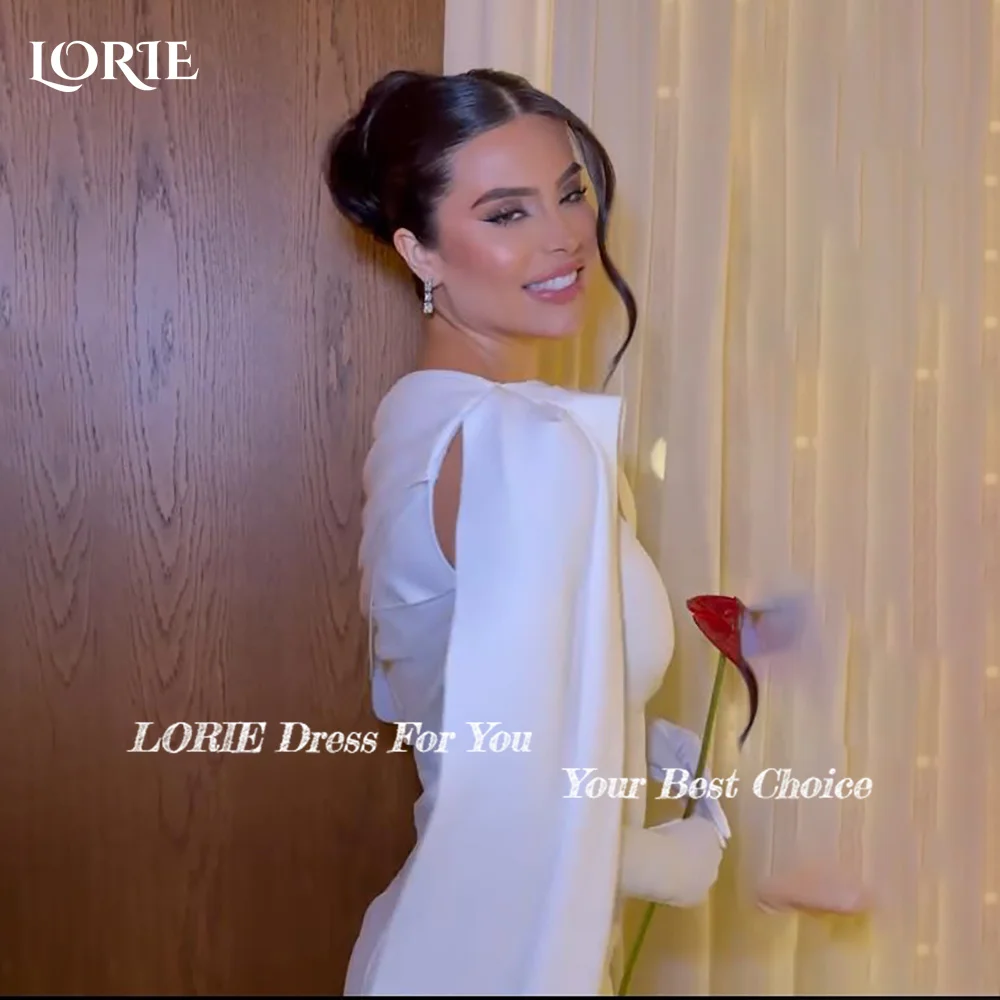 LORIE Vintage Kant Trouwjurken Off Schouder Bladerdeeg Lange Mouw Zeemeermin Bruidsjurk Applicaties Moslim Bruid Jurk Aangepast