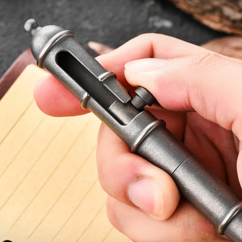 Titanium Alloy Tactical Pen Bolt Type Business Signature Pen Multi-functional Self-defense Break Windows EDC Tools Party Gift