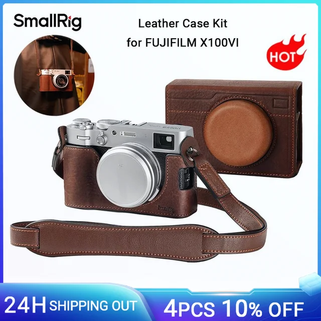 Zestaw skórzanych etui SmallRig X100VI do FUJIFILM X100VI, w tym skórzane pół etui, etui z klapką i paskiem na ramię -4558