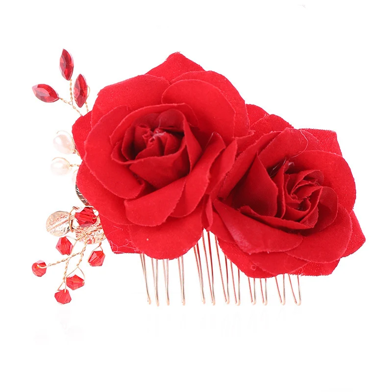 Wedding Ceremony Mother-in-Law Flower Floral Headdress   Wine Red Floral Headdress Headdress Accessories Hair Accessories