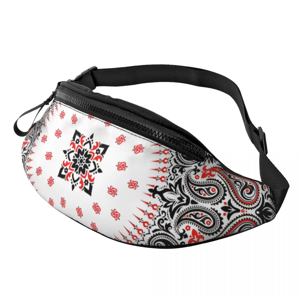 Riñonera Personalizada con Diseño Étnico Floral Clásico Paisley, Bolsa de Cintura Cruzada Personalizada para Hombres y Mujeres, para Correr, Teléfono y Dinero