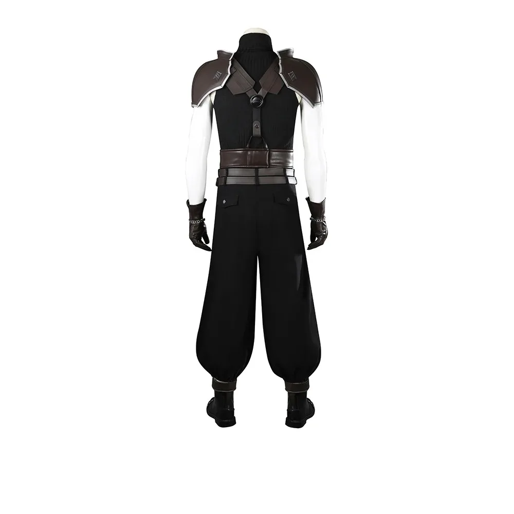 [Customized] New Arrival  FF7 Zack Fair Cosplay Costume Black Fantasy VII Cosplay Outfit with Top Pants and Accessories 5354