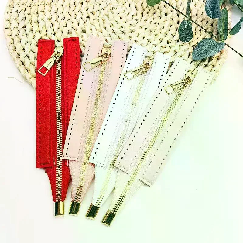 15cm Gold Metal Closed-end Zippers 5cm Wide PU Durable for Handbag Clutch Wallet DIY Sewing Craft Custom Making Tools