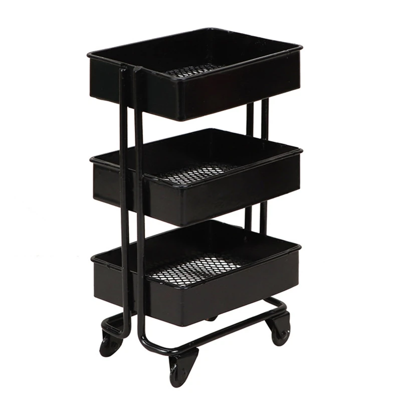 

3-слойная полка для хранения кукольного домика 1:12, железная полка для мелочей, держатель для посуды E65D