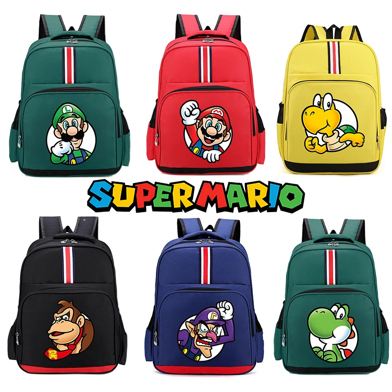 Mochila de Super Mario Bros, mochila escolar para niño y niña, mochila escolar de dibujos animados, mochila de viaje, bolsa de gran capacidad para estudiante, regalo de cumpleaños