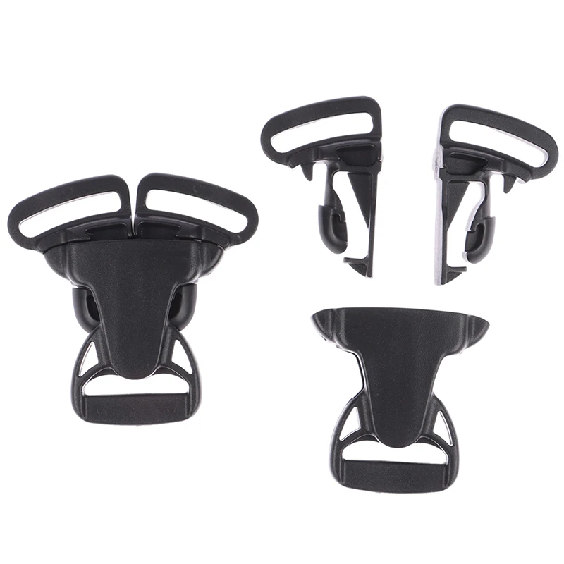 2PCS 25mm 3 Way Three Point Side Release Buckle Quick Plastic Black Baby Carrier Accessories Car Seat Bag Webbing Backpack