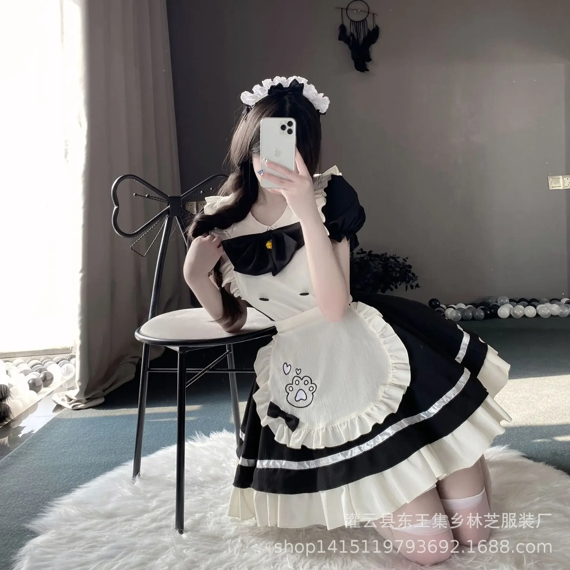 Uniform cute and obedient little maid cosplay costume lolita dress apron cpsplay short skirt Lolita princess big skirt