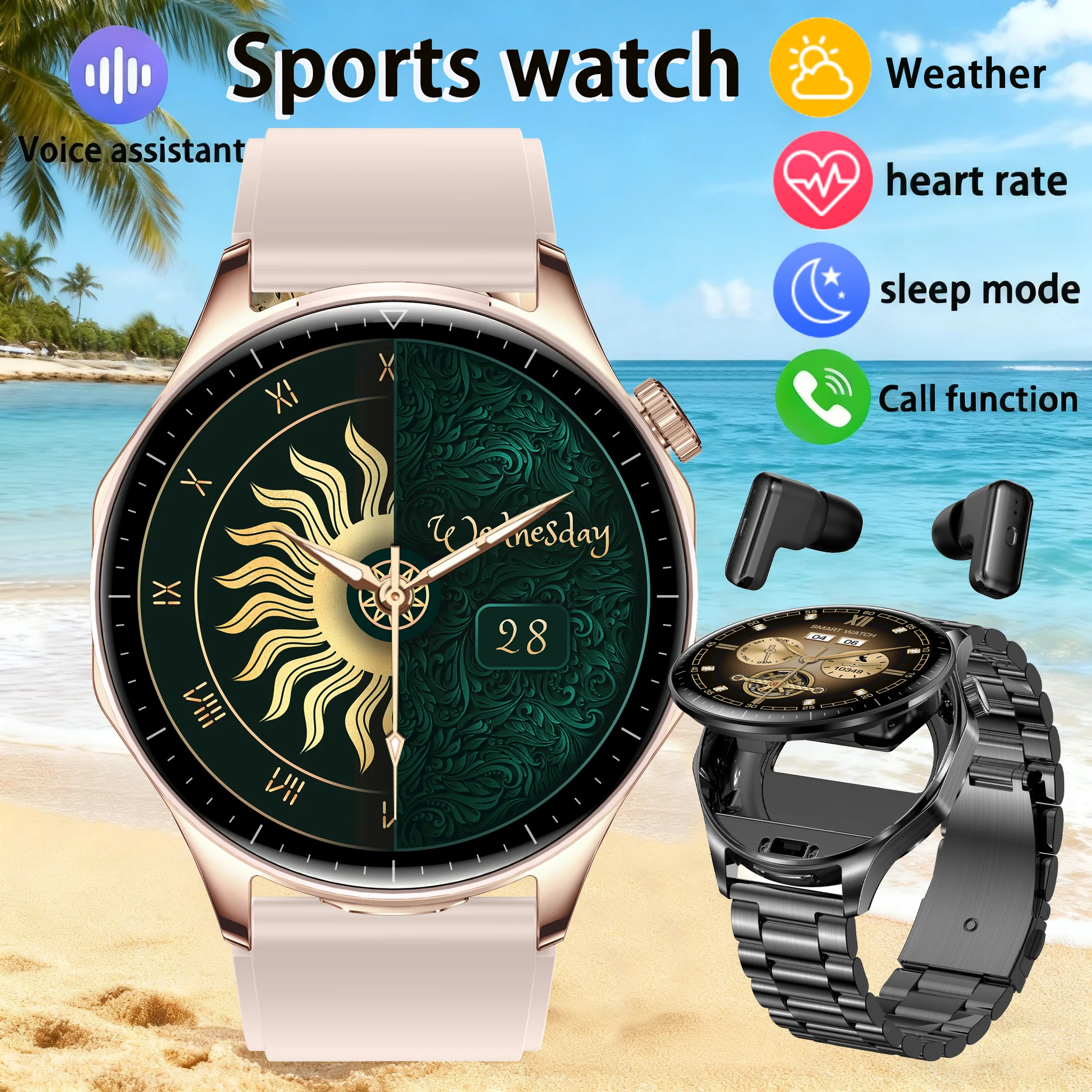 

2025 New 5.0 Bluetooth Call Watch 1.43-inch AMOLED HD Screen 466 * 466 Resolution Heart Rate Health Monitoring New Men's Watch