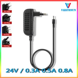 24V 0.3A 0.5A 0.8A Monitoring Equipment Power Adapter DC 5.5 * 2.1MM Regulated Power Cord