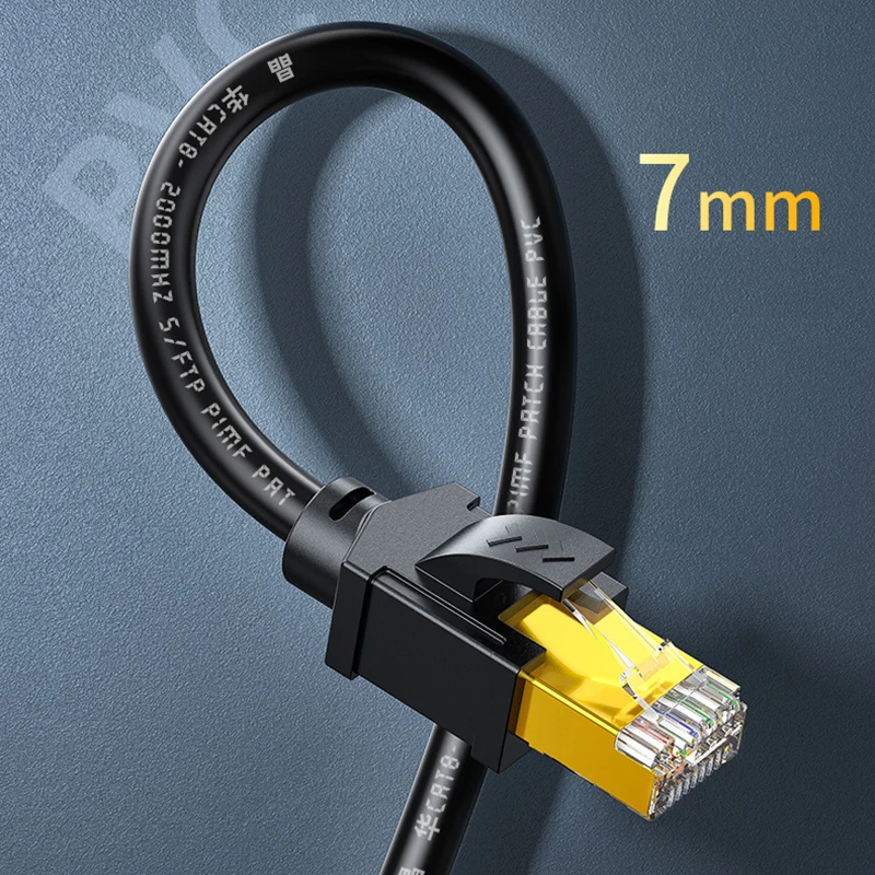 Picture 7: 0.5m/1m/2m CAT8 Network Cable 40Gbps Ethernet Wire Double Shield 26AWG Pure Copper Jumper Line for PC Computer Laptop Lan Cord