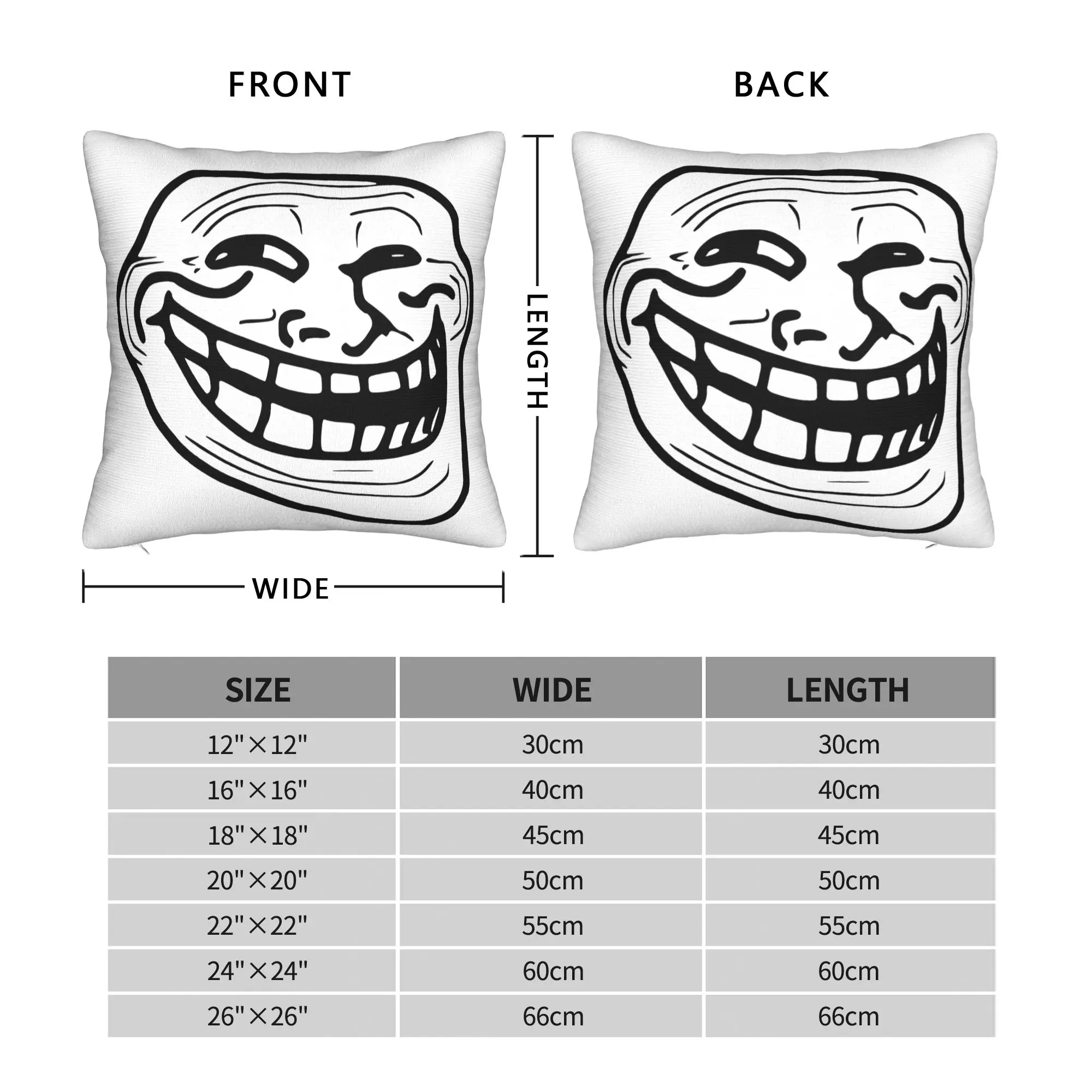 Trollface Meme Rage Comic Funny Troll Joke Internet Pillow Case  Custom Pillow Cover For Wedding Party Home Decor Pillowcases