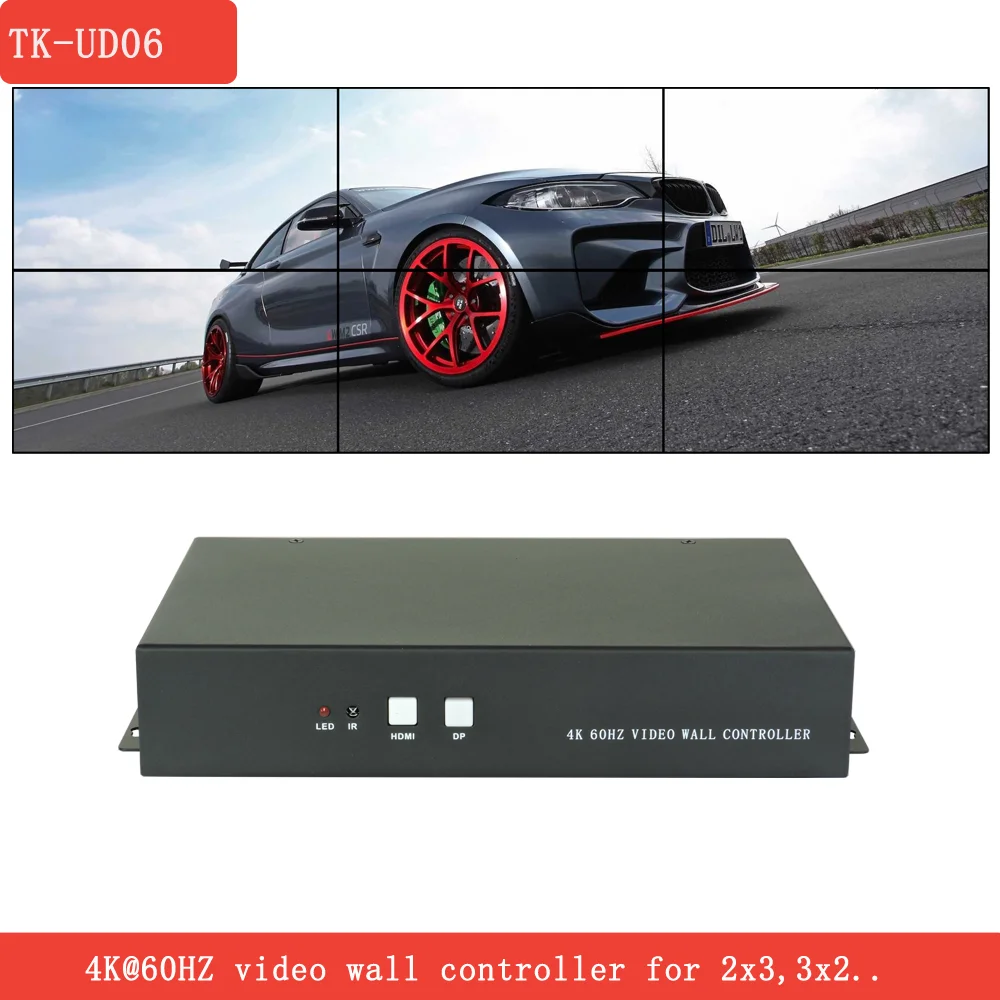 

2X3 3X2 4K Video wall controller for 6 units ,the resolution up to 3840x2160@60HZ，real 4K video processor,TK-UD06