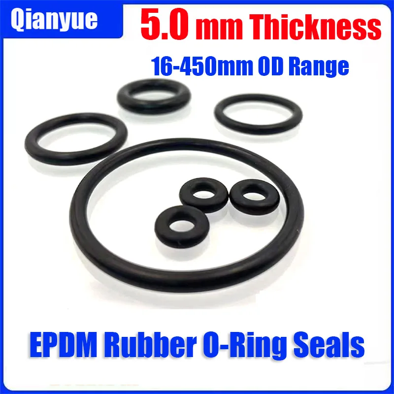 

EPDM O-Ring,5mm Cross Section x 16-450mm OD,Chemical & Ozone Resistant Sealing Solution