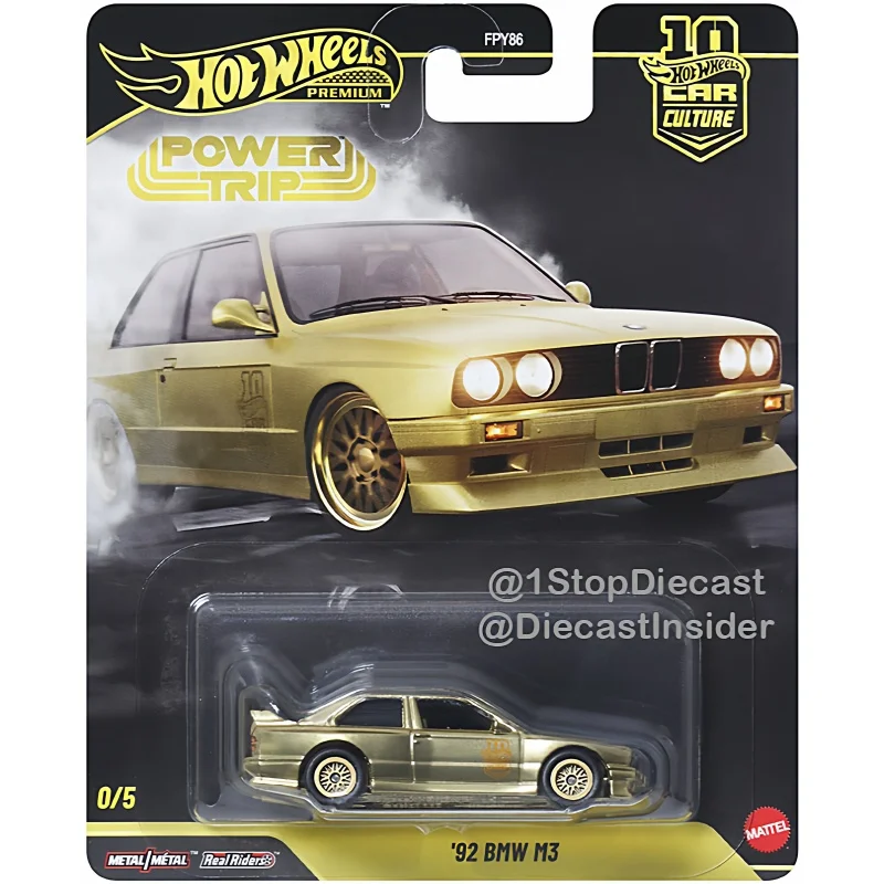 Mattel Hot Wheels Premium Power Trip & Fast & Furious Veicolo da Collezione 1/64, Mazda RX-7 1995, Modellino Auto Chevy 1967