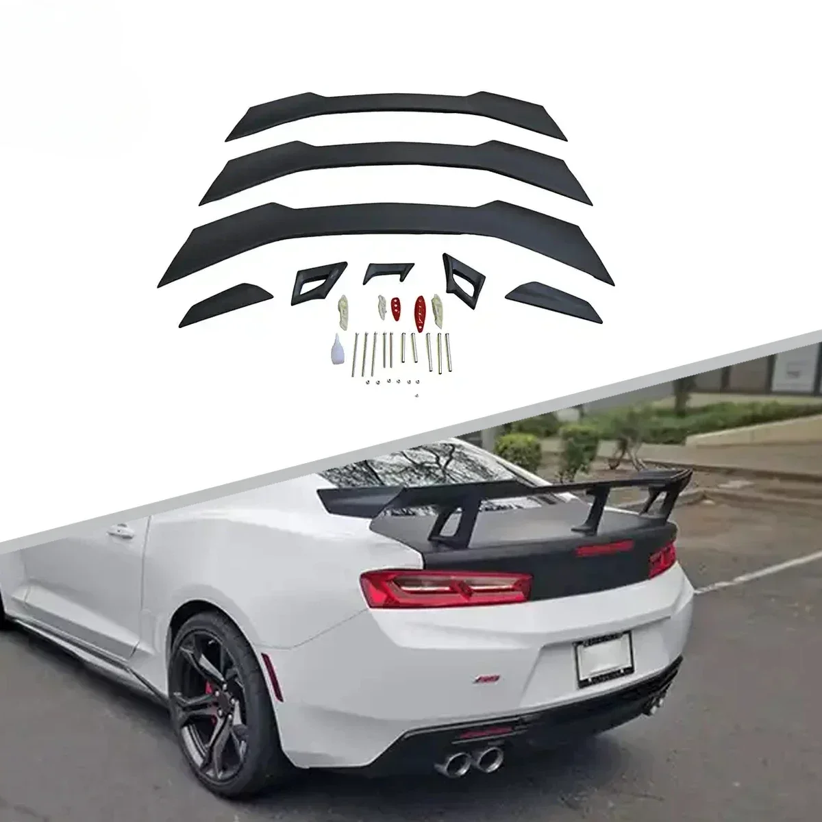 1LE Style Refitted Car Rear Bumper Accessories ABS Aluminum Spoiler For Camaro 2016-2018