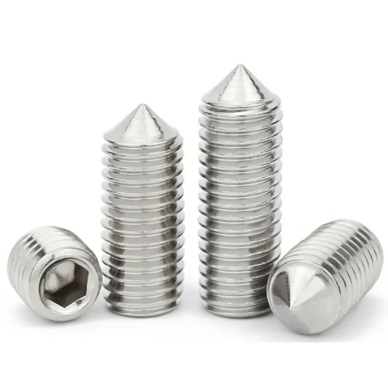 M2 304 스테인리스 스틸 그럽 스크류 콘 포인트 헥스 소켓 세트 스크류 볼트 DIN 914