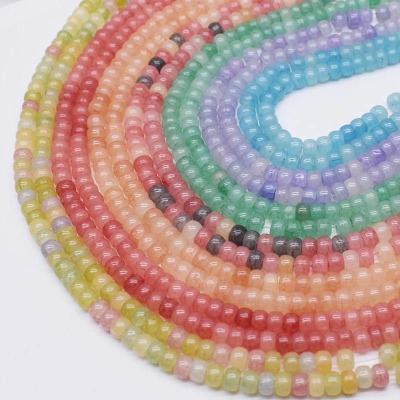 4x6mm 100pcs/lot Mixed-color Broken Flower Cracks Abacus Wheel Shape Glass Beads for Jewelry Making DIY Bracelet necklace - Image 5