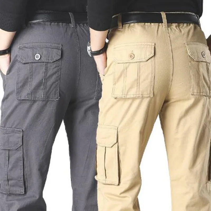 

High Quality Men's Cargo Pants Casual Multi Pockets Military Tactical Pants Men Outwear Straight slacks Long Trousers