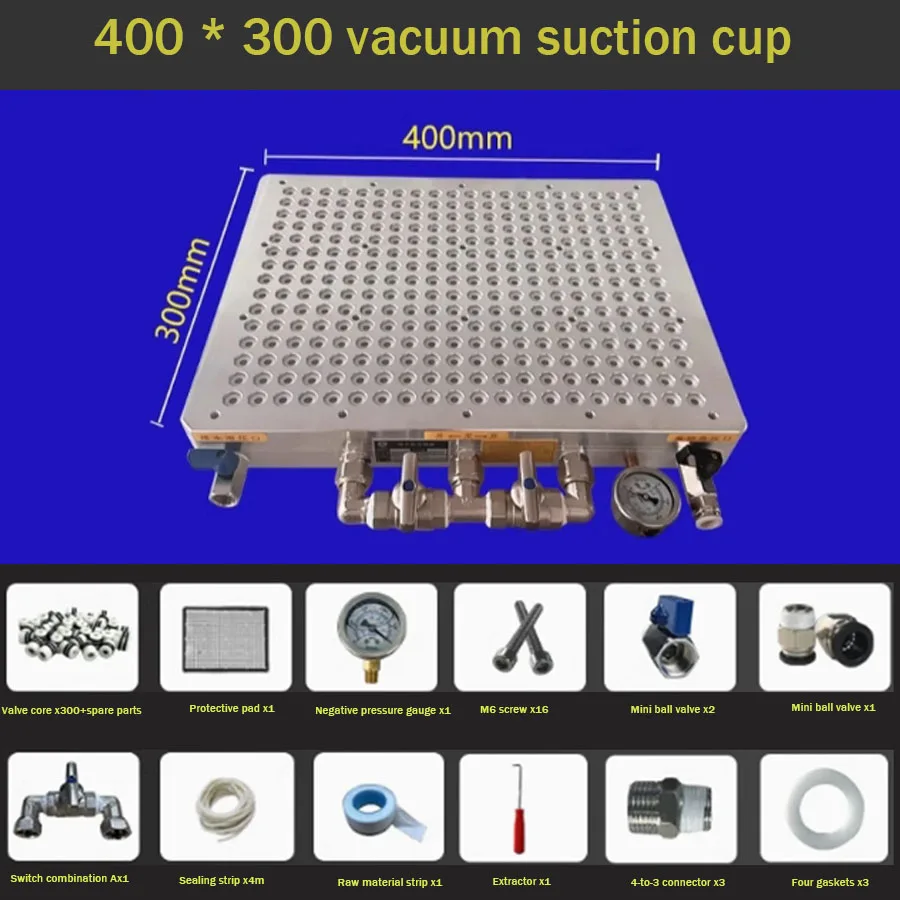 Complete set of vacuum suction cup accessories anti blocking CNC pneumatic sealing strip porous valve core logic valve