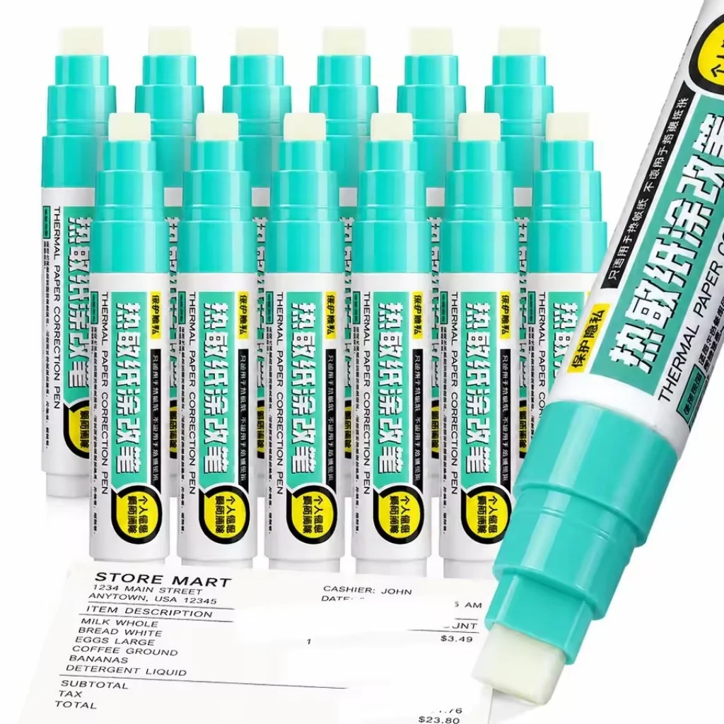 2-10Pcs Thermal Paper Correction Pen Privacy Eraser Fluid Data Blocker Pen for Shipping Labels Receipts Identity Protection
