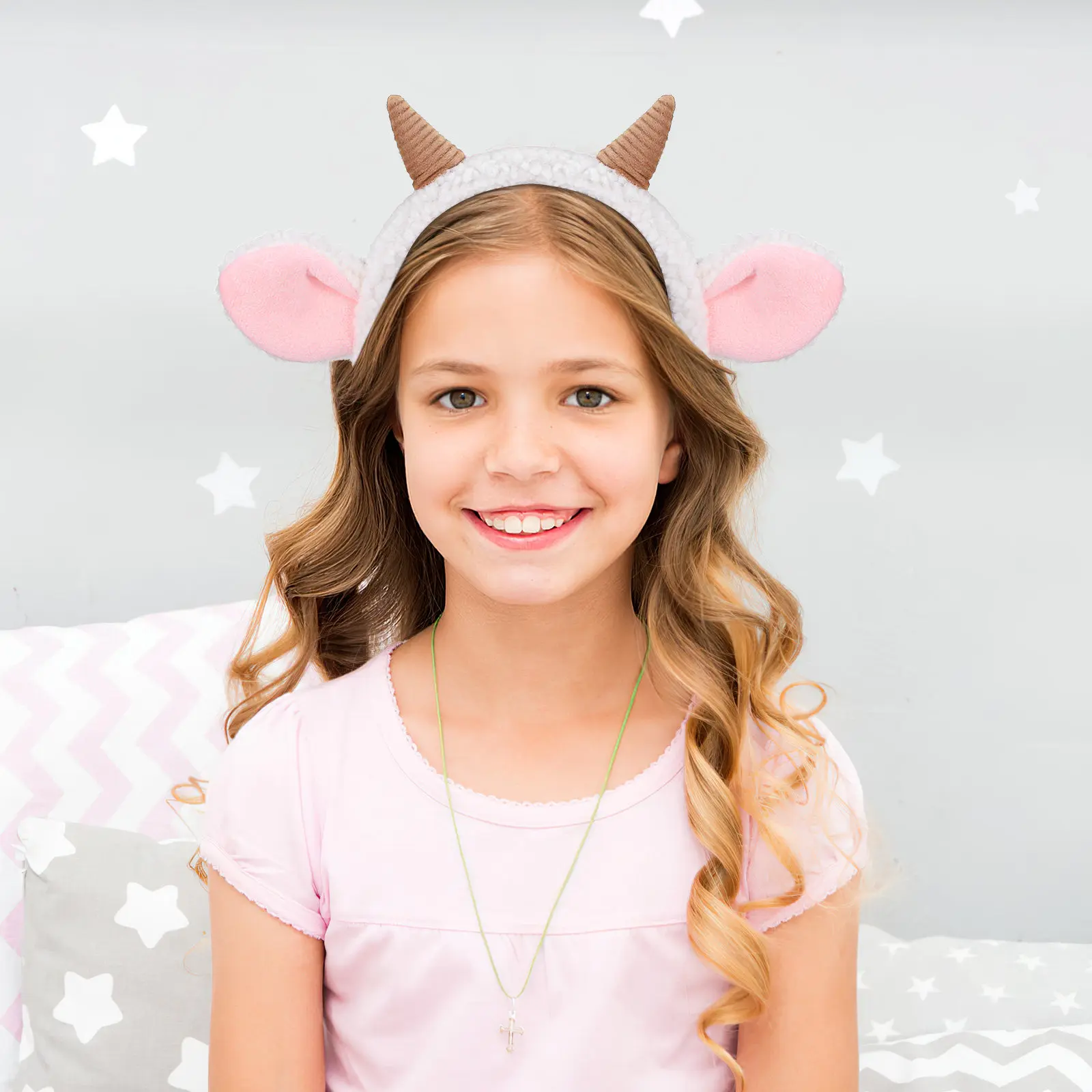 

Sheep Horn Sheep Ears Hair Hairb Kids Fabric Costume Halloween Hoop Lamb Ears Accessory Cosplay Props