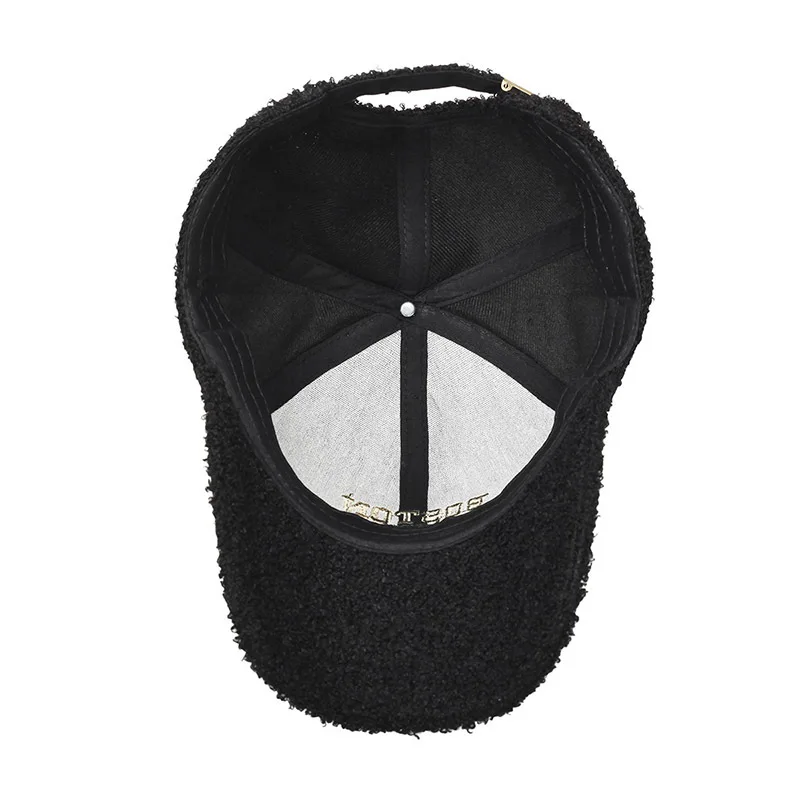 FS Luxury Brand Lambswool Hats For Men Black Beige Letter Embroidery Women Hats Fashion Street Baseball Cap Casquette Homme 2026 view 5