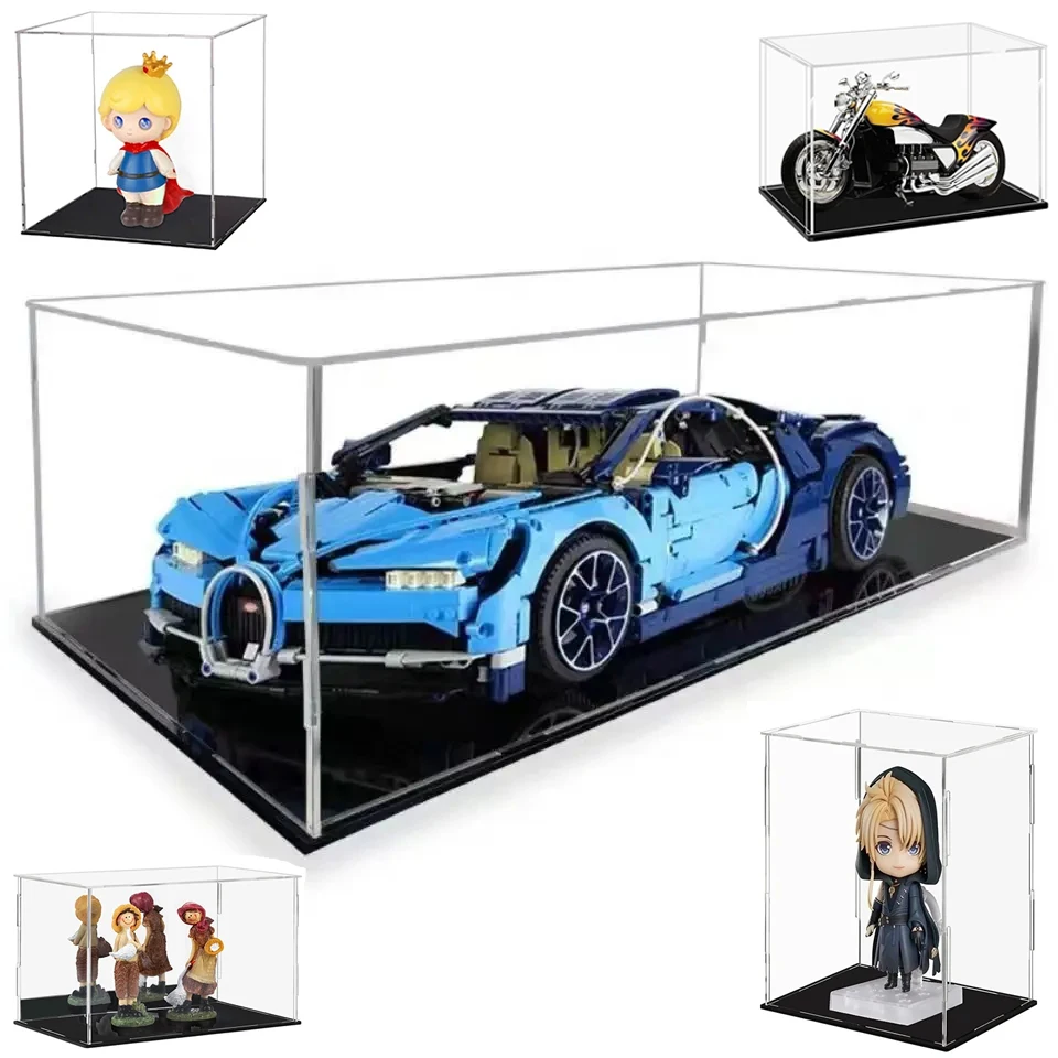 Transparent Acrylic Figure Display Cabinet, Dust Protection Storage Box for Toy, Car Model, Art, DIY Crafts Storage and Display