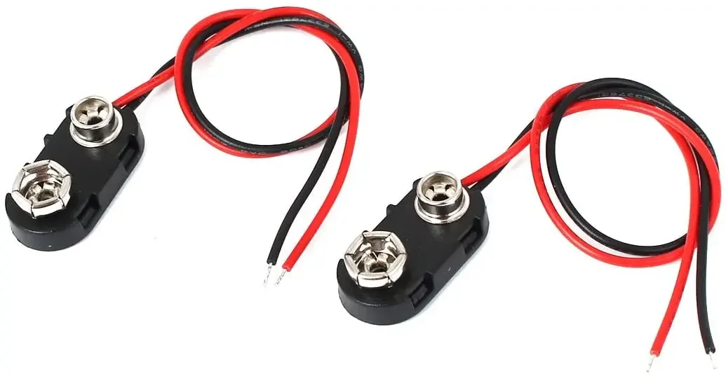 

300pc 9V Battery Snap Connector on Strap Clip 9 Volt I Type Hard Shell Buckle Holder 15cm Lead Wire Cable