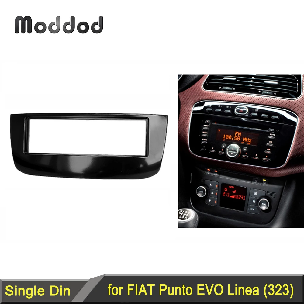 

Single One Din Radio Fascia for Fiat Punto EVO Linea CD DVD Stereo Panel Dash Mount Installation Trim Kit Frame Plate Bezel