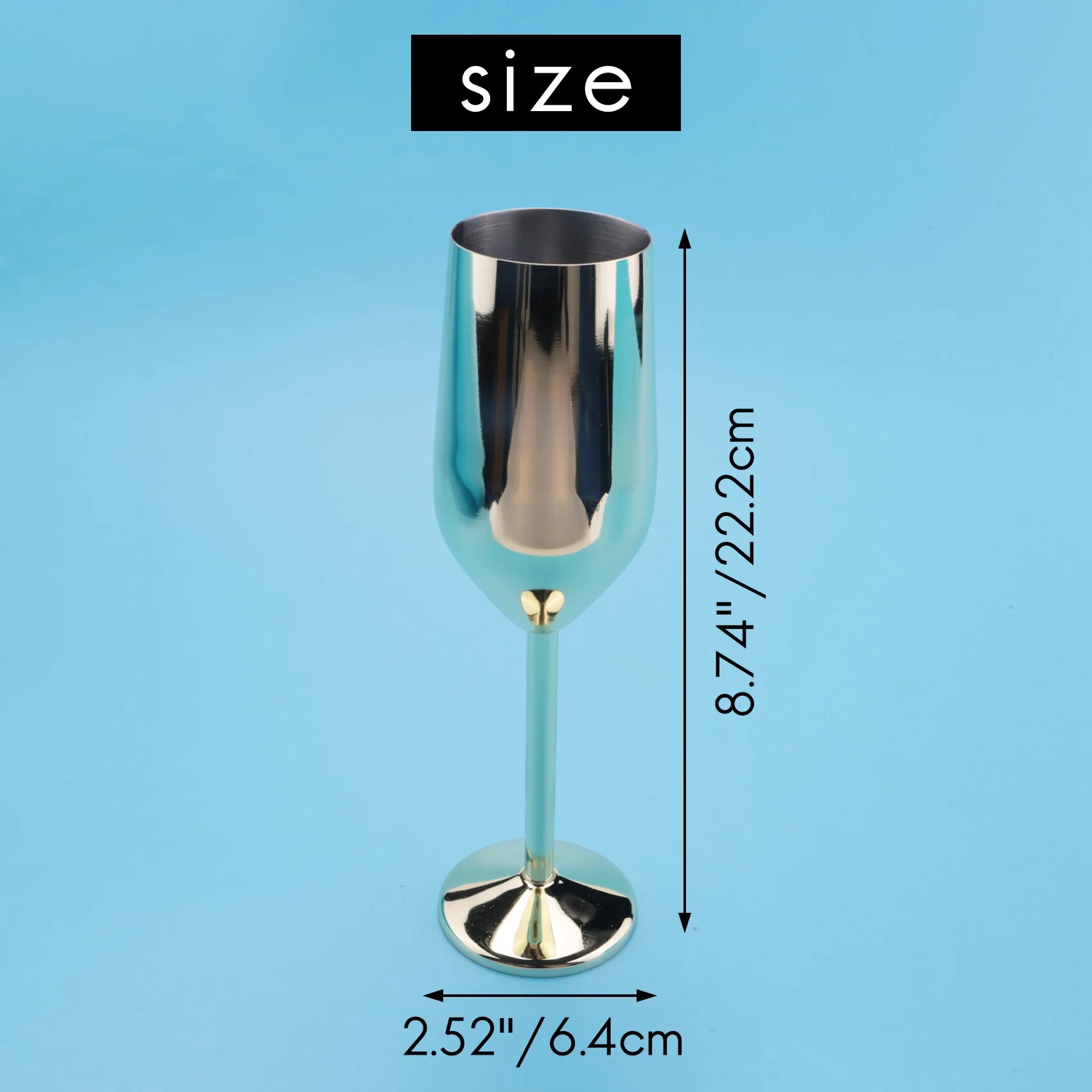 Verres à champagne incassables en acier inoxydable, flûtes à champagne en or brossé, tasse à clicks, vin de mariage, grillage de mariage, 2 pièces par ensemble