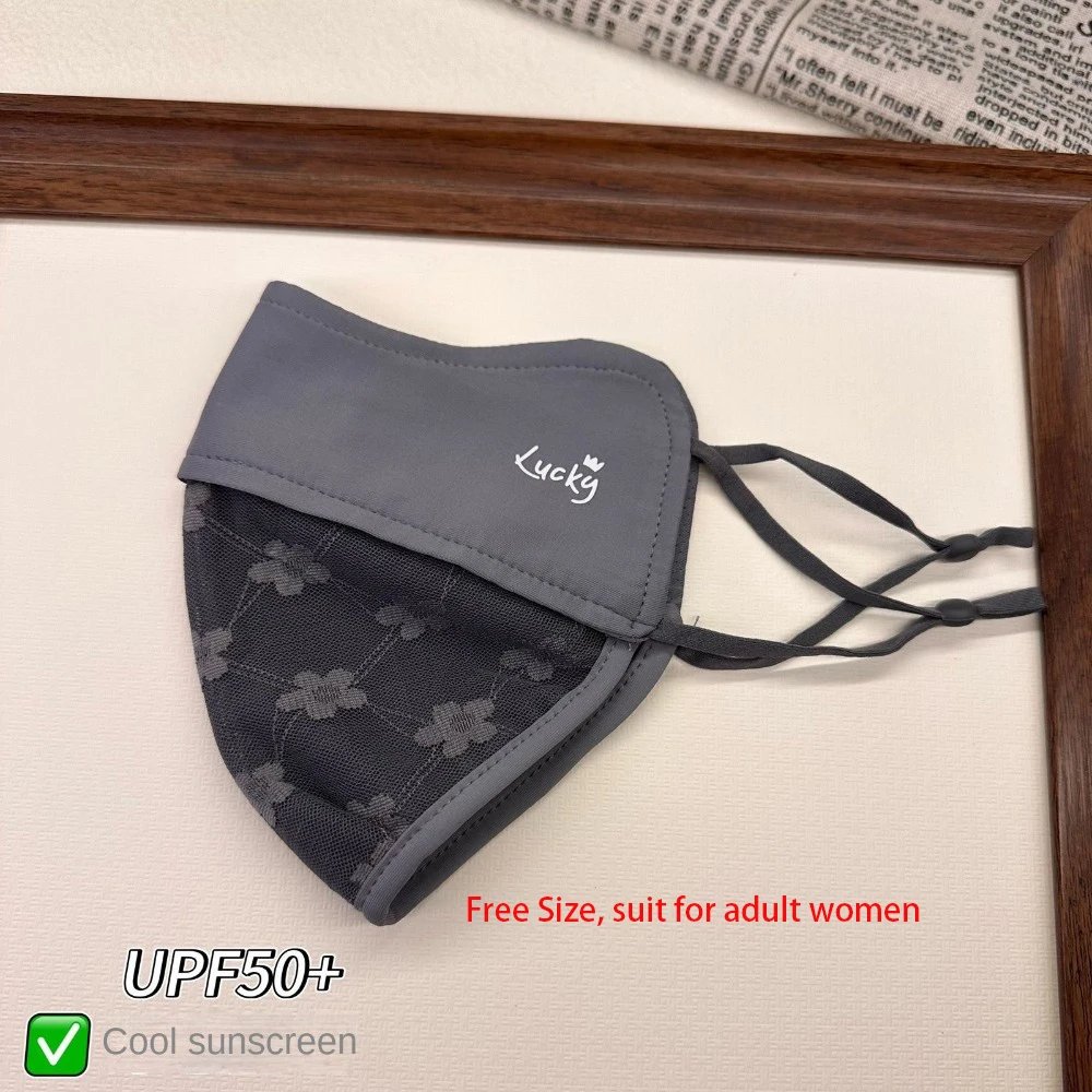 新しい通気性アイスシルクマスク抗 UV 洗える乗馬フェイスマスクレースフラワーメッシュ抗太陽マスクギフト