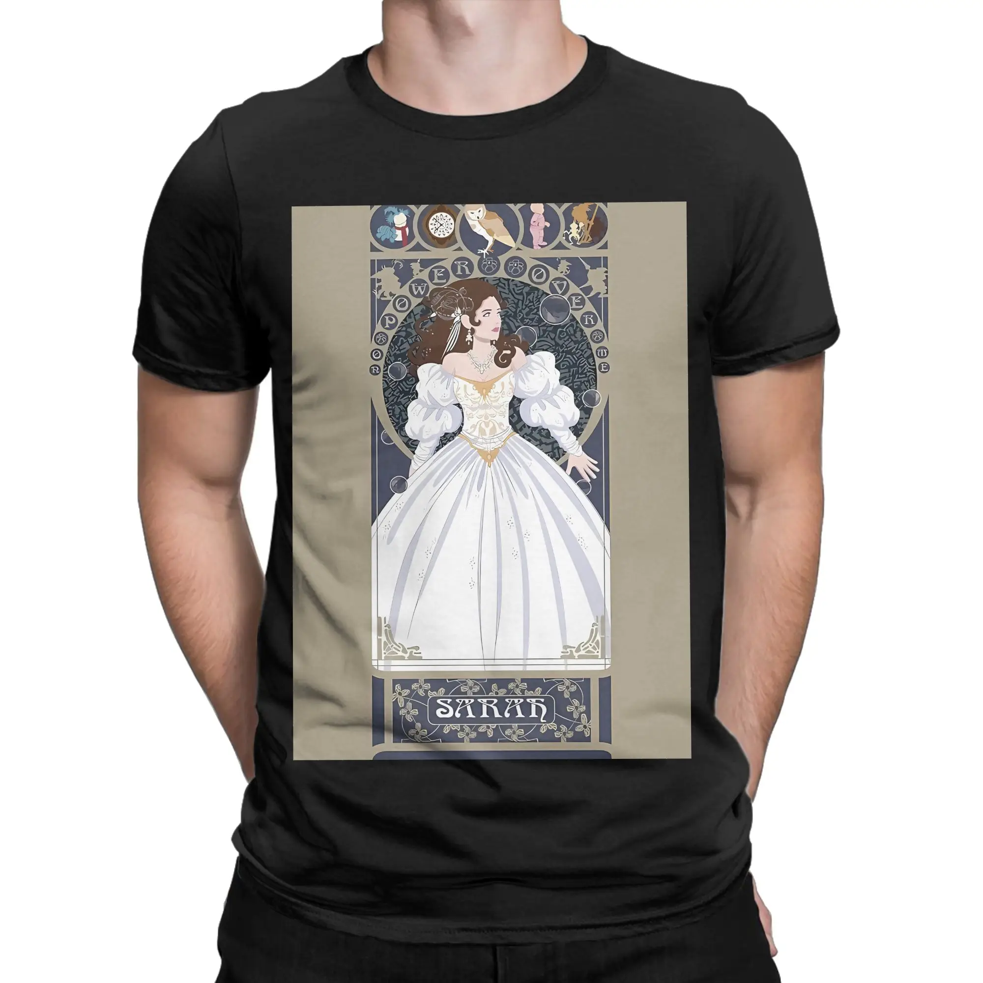 Sarah Nouveau Labyrinth Funny Graphic 100% Cotton T-Shirt Labyrinth Tees Tops For Men