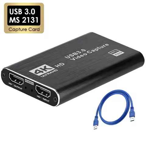 4K USB 3.0 Video Capture Card HDMI-compatible 1080P 60Hz HD Video Recorder Grabber For PS4 OBS Game Recording Live Streaming