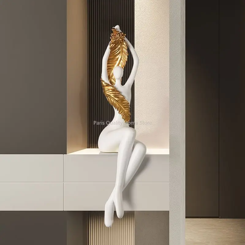 

Modern Minimalist Art Sitting Posture Figure Decoration Creative Partition Senior Living Room TV Cabinet Decoration