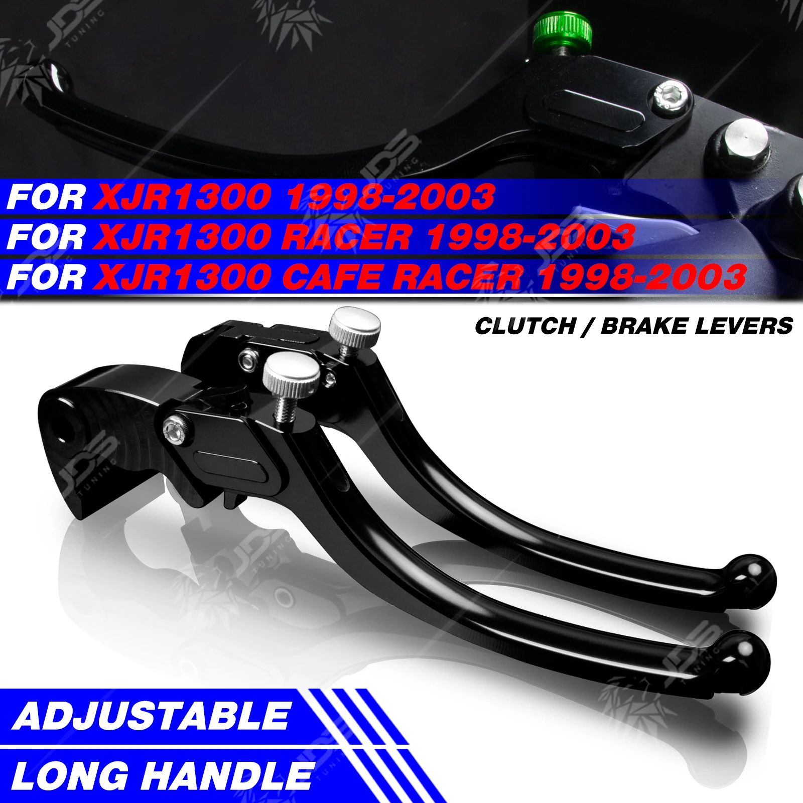 

JDSTUNING Для Yamaha XJR1300/CAFE RACER 1998-2003: Комплект бесступенчатых рычагов сцепления и тормоза с длинными рукоятками, аксессуары и запчасти