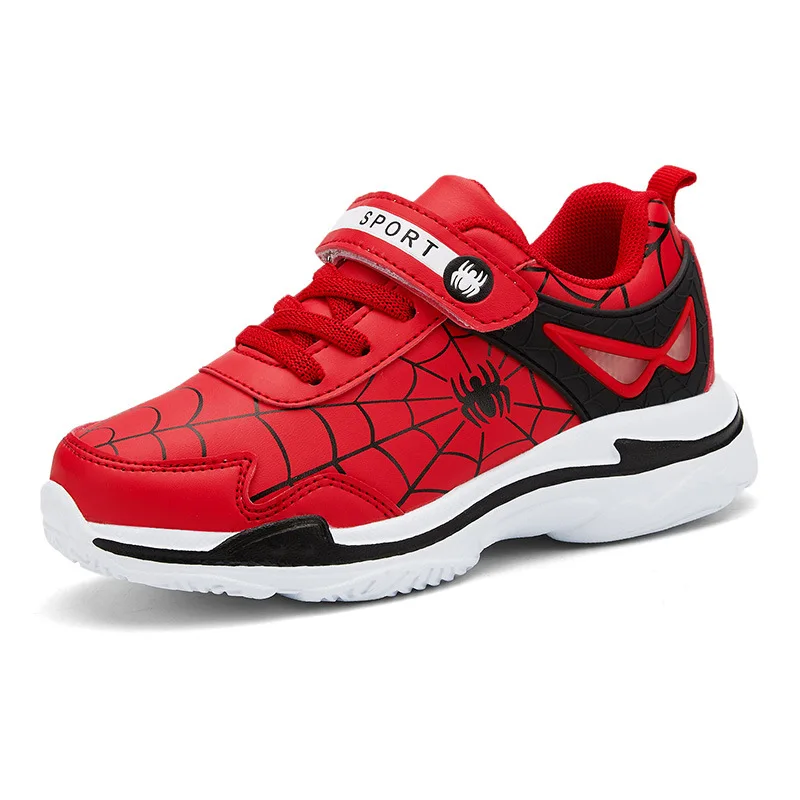 Disney Children's Casual Shoes PU Leather Red Fashion Running Shoes Boys' Shoes Spring Autumn Black Shoes Sneakers Size 26-38