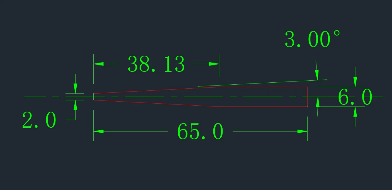 

10pcs 2.0mm X 6mm X 65l Tapered flat end milll for Custom made customer