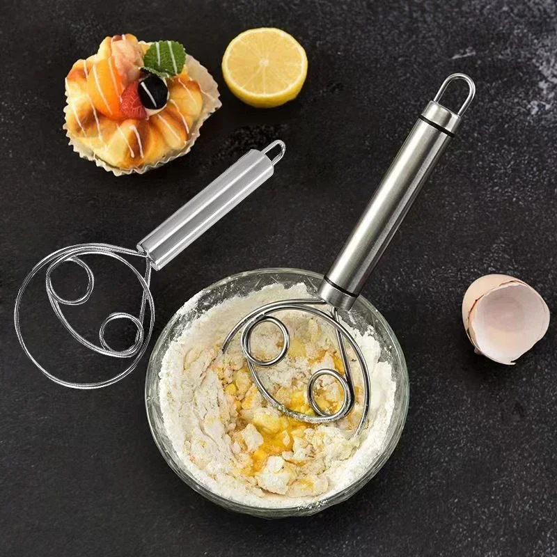 Stainless Steel Whisk Danish Dough Egg Beater Bread Mixer Pastry Mixer Stirring Mixing Cream Baking Tools Kitchen Accessories