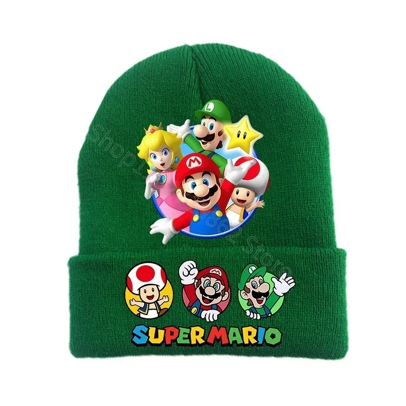 Gorros de punto de Super Mario, gorros bonitos de princesa Peach de Luigi, gorros con estampado de personajes del juego, gorros cálidos y cómodos, regalos de fiesta