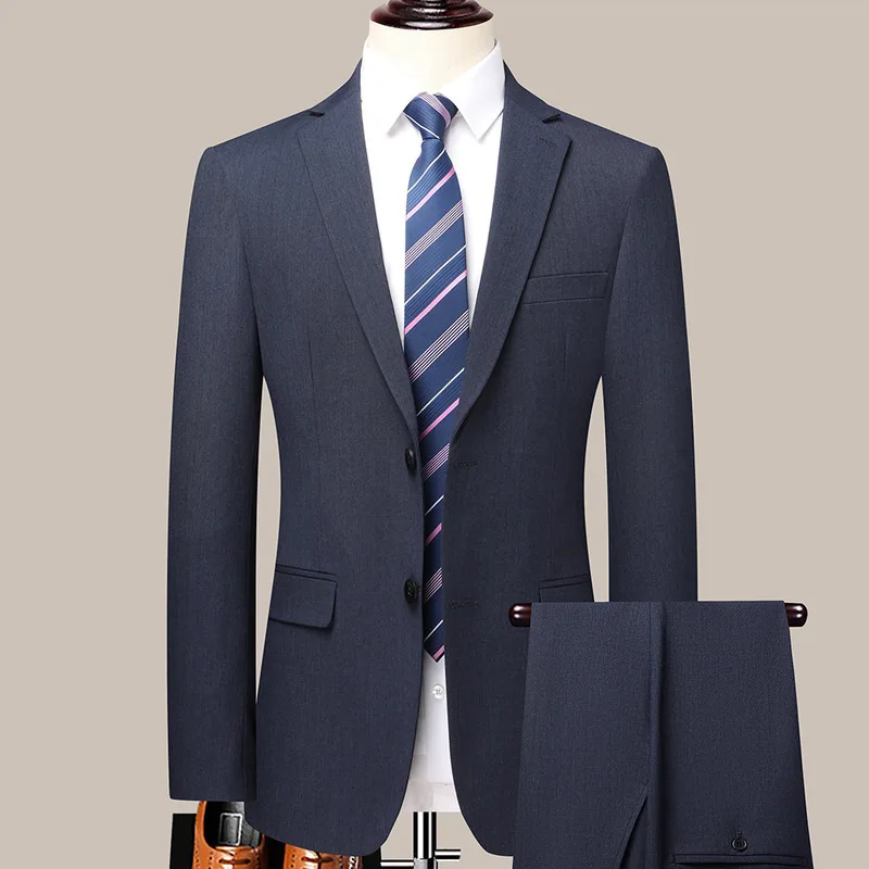 (164) Customized Autumn and Winter Business Casual Striped High-end Men's Suits