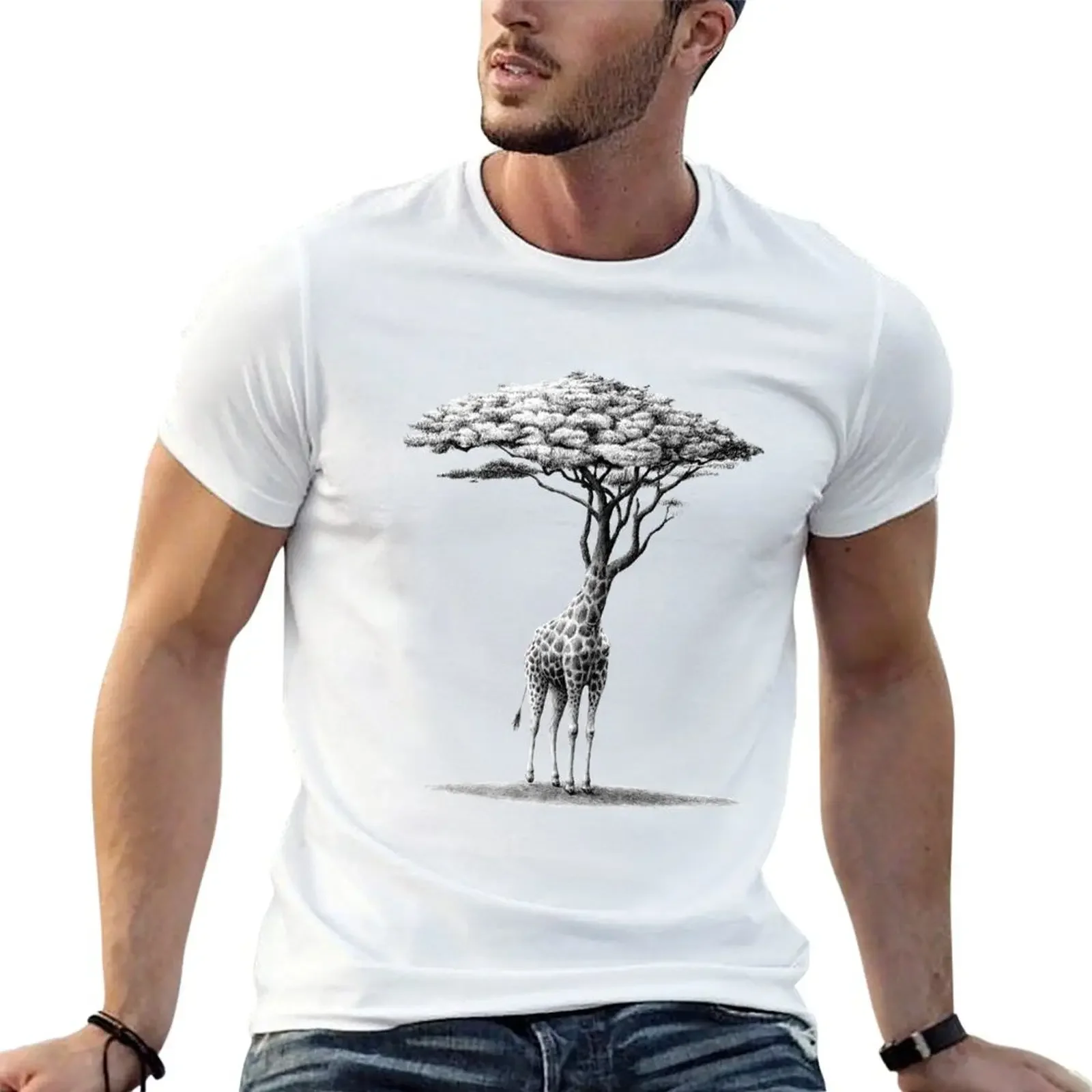 giraf tree T-Shirt anime t shirts sweat man clothes essential t shirt men t shirts