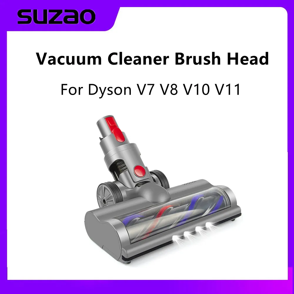 Brush Head For Dyson Electric Vacuum Brush Cleaning For Dyson V7 V8 V10 V11 Replaceable Parts With Roller Brush Set LED Light