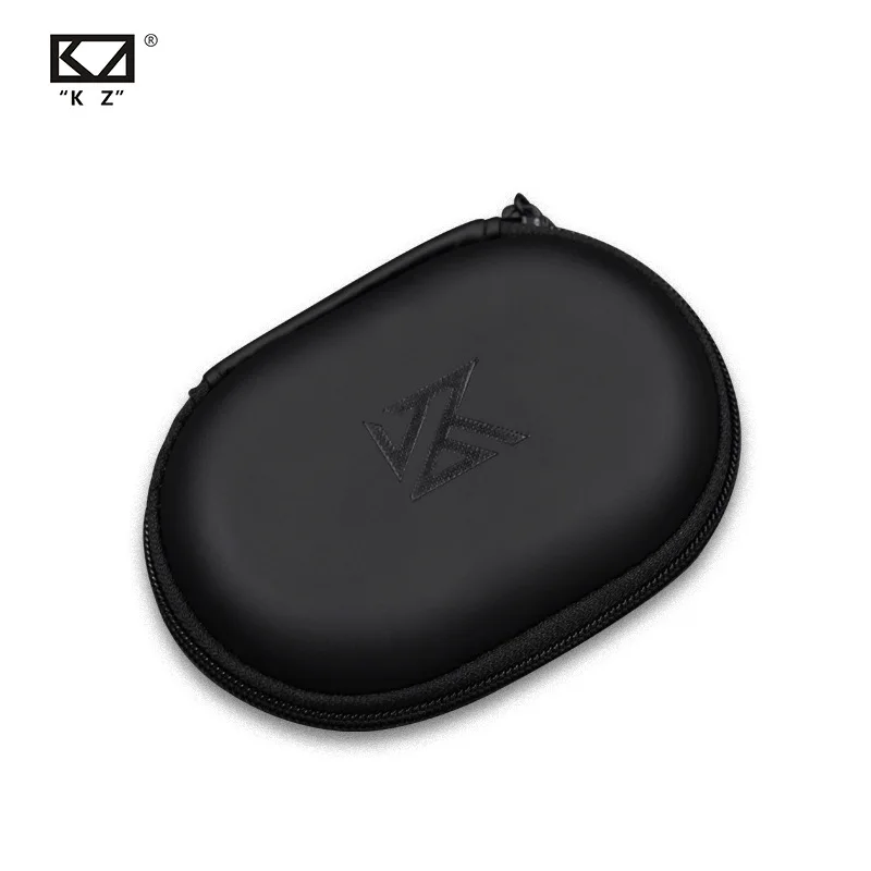 KZ Earphone Storage Case Oval Portable Leather Shockproof Hard Protective Case For Daily Travel Outdoor Headphone Accessories