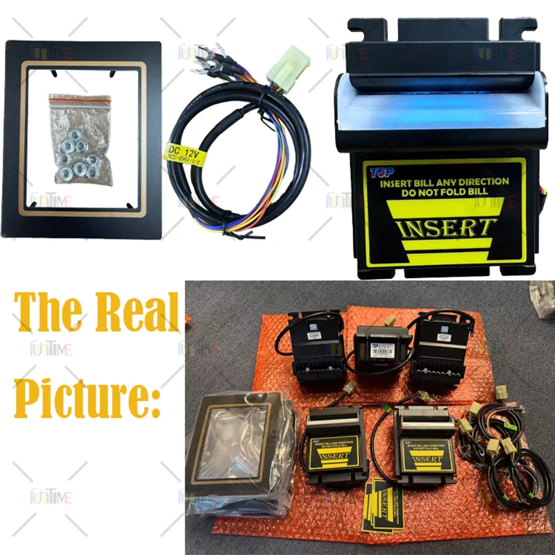 

TB74 TB77 Bill Acceptor Coin Operated Game 12V DC Currency Receiver Cash Validator with 96% Accept Rate 4-Way Insert for Arcade