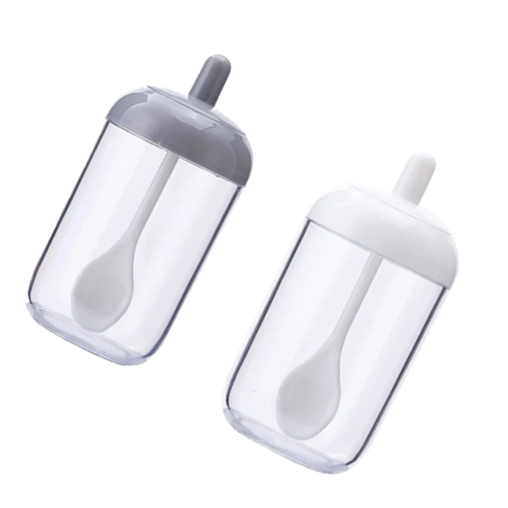

2pcs Spice Plastic Spice Jars Tight Seal Round Design Storage Containers for Tea Snacks Kitchen Accessories