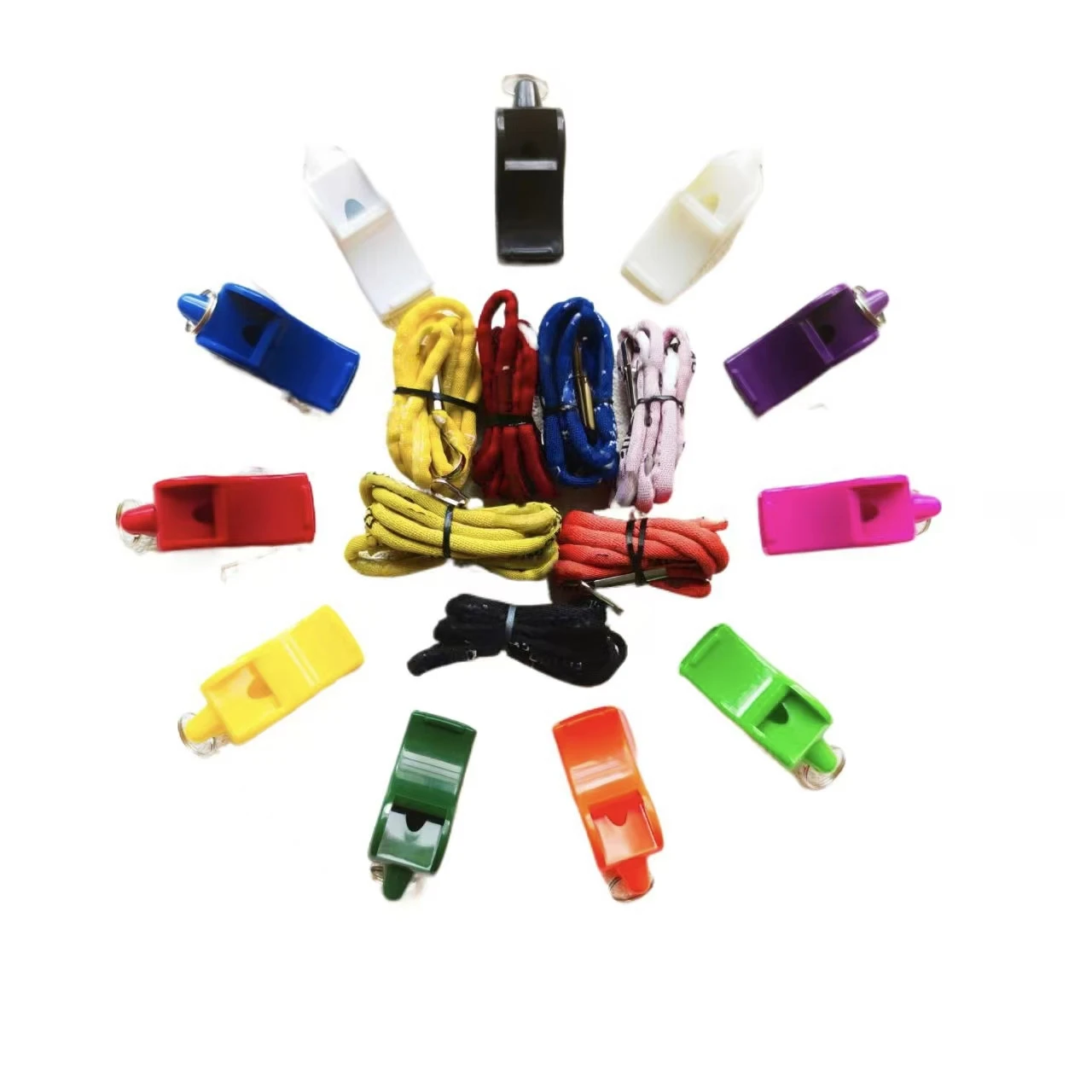 Colourful  Classic Referee Whistle With Printed Lanyard And Mouthguard