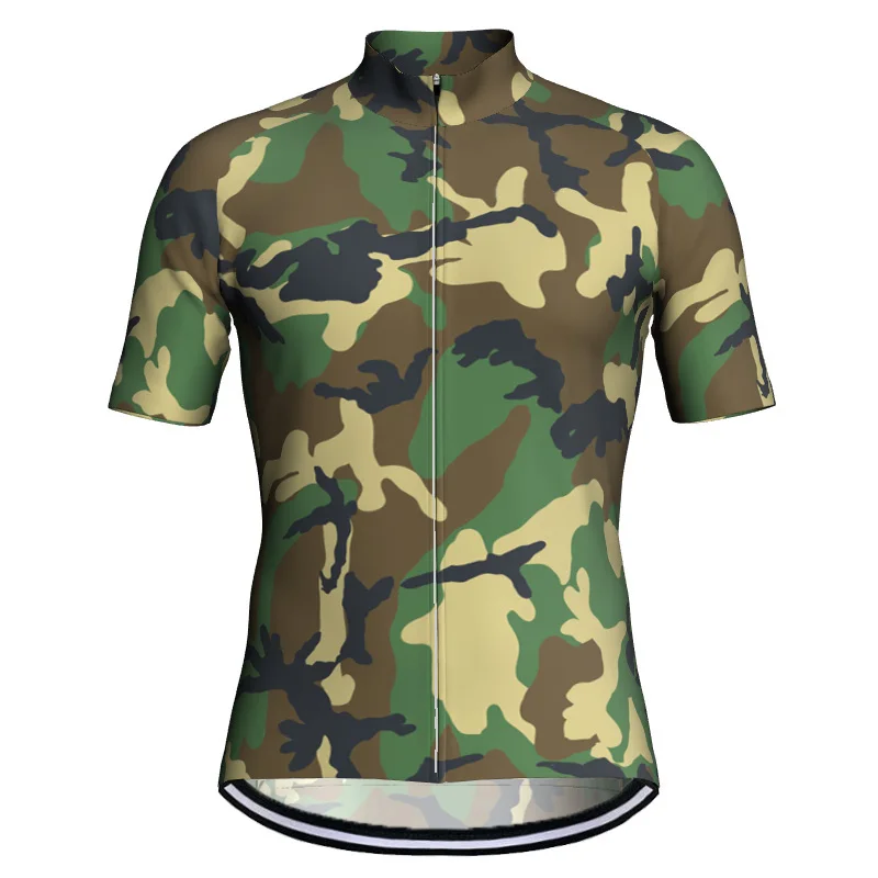 Stock Camo Bike Jersey Cycling Ciclismo Short Sleeves Bicycle Shirt Moto Kits Downhill Summer Top Outdoor Camping Sport Clothing