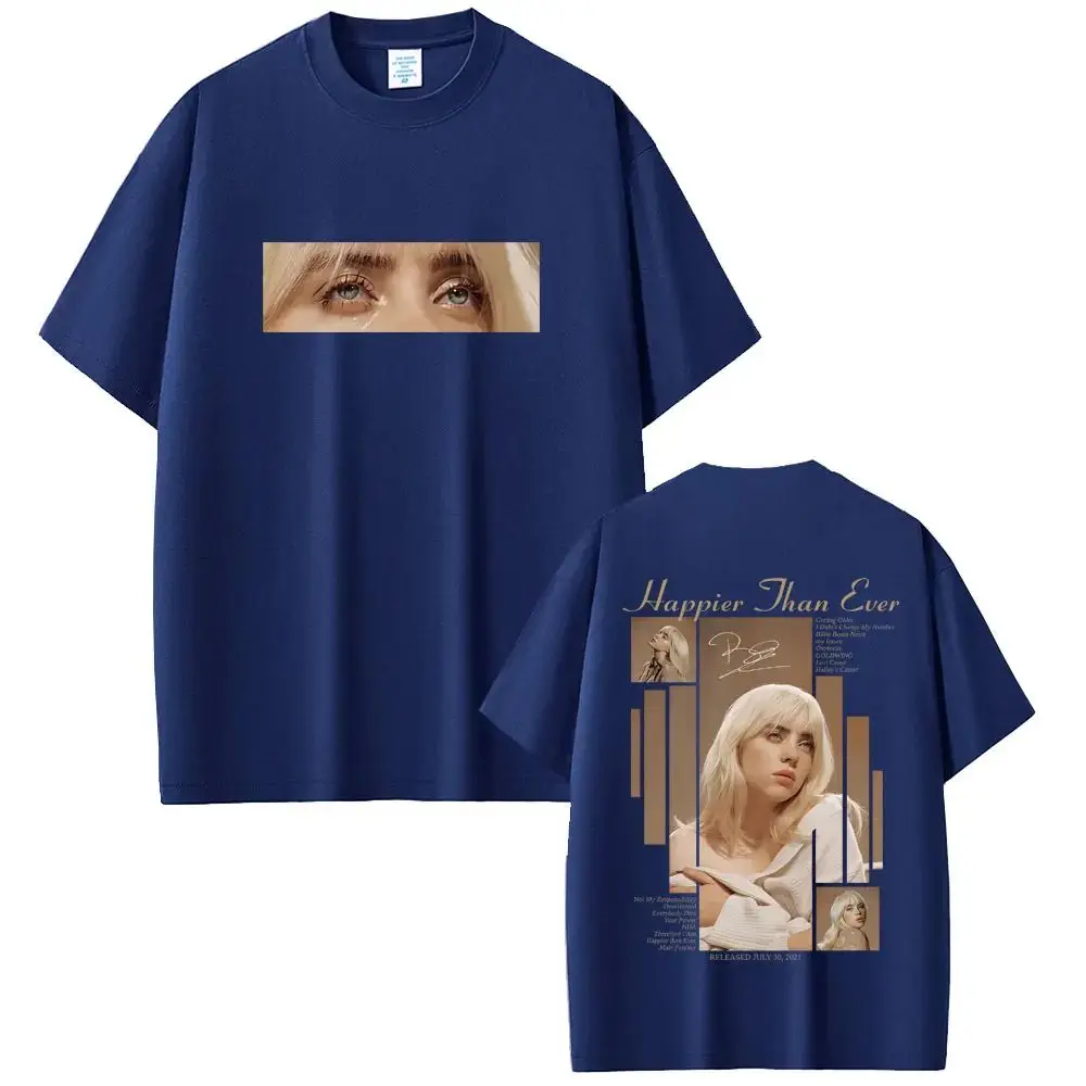 موضة موسيقى البوب قصيرة الأكمام سعيدة من أي وقت مضى 2025 تي شيرت عادية فضفاض تي شيرت للجنسين الهيب هوب المتضخم تي شيرت الشارع الشهير
